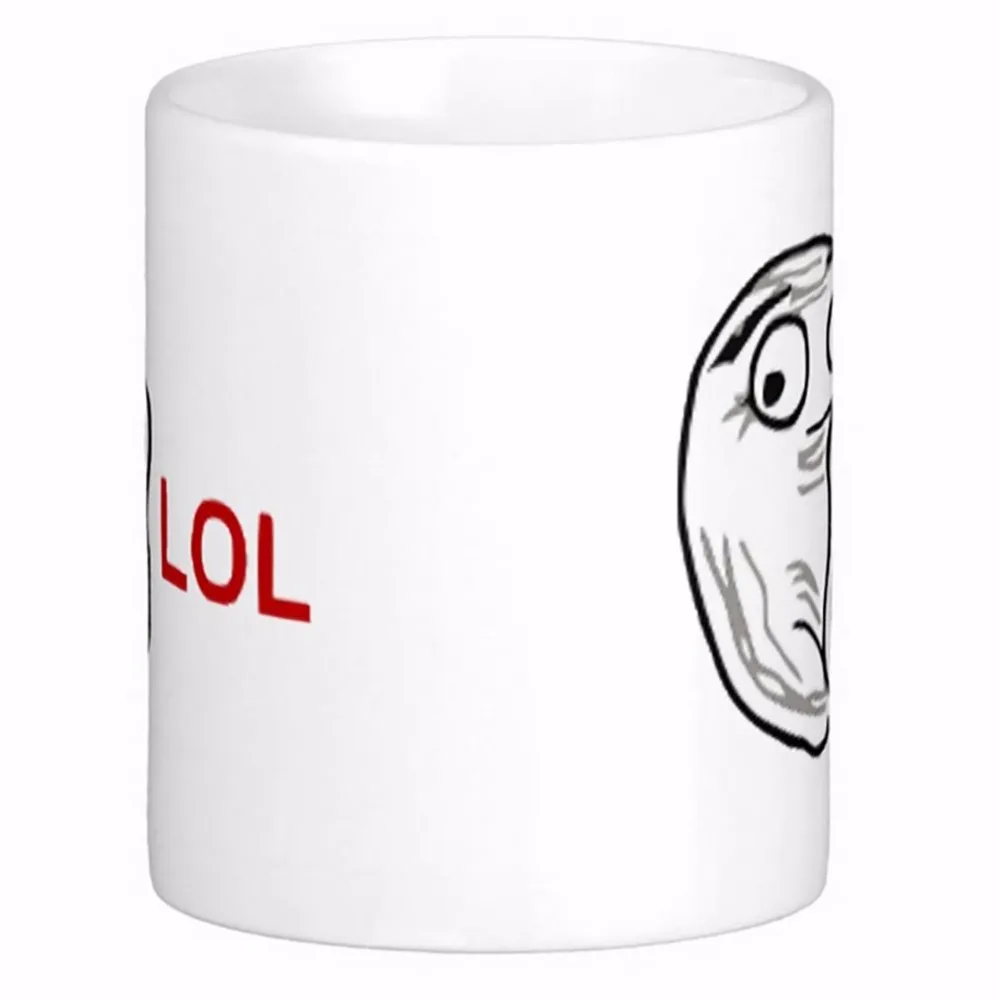 Lol Laugh Out Loud Rage Face Meme Travel White Coffee mugs Tea Mug Customize Gift By LVSURE Ceramic Mug Travel Coffee Mugs