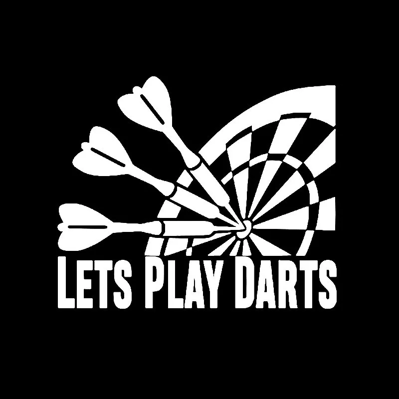 YJZT 15.3CM*12.6CM Interesting Car-styling Lets Play Darts Car Sticker Decal Black Silver Vinyl C11-2122