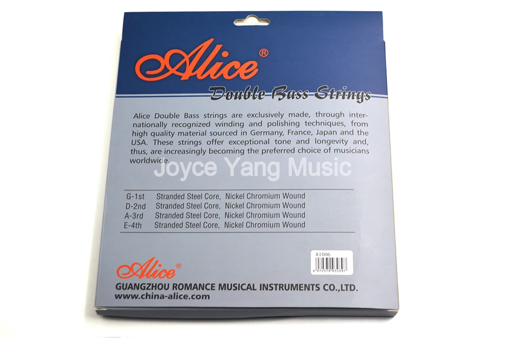 Alice A1006 Upright Bass Strings Double Bass Strings 1st-4th/5th Stranded High-Carbon Steel Core Nickel Chromium Wound Strings