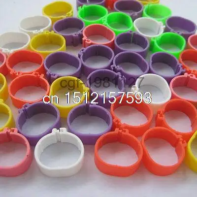 120pcs 18mm 여러 가지 빛깔의 가금류 다리 밴드 새 병아리 오리 클립 온 반지