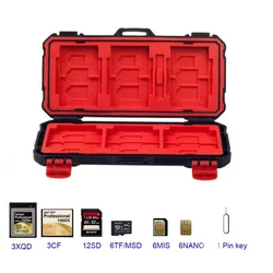 LYNCA Portable Memory Card Storage Case Holder SD/CF/MSD/XQD/TF/SDHC SDXC Micro SD Card Storage Box  Waterproof&Shockproof