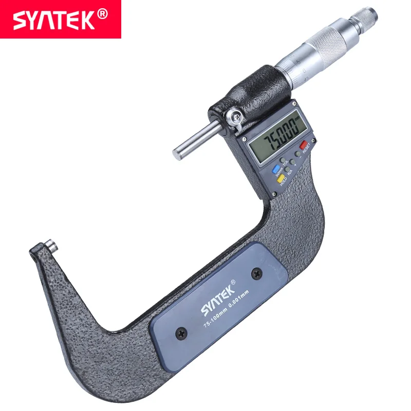 Syntek 0.001mm Electronic Digital Analog Micrometer Multi-function 0-100mm 0-4inch Caliper Gauge Meter Carbide Tip Measure Tools