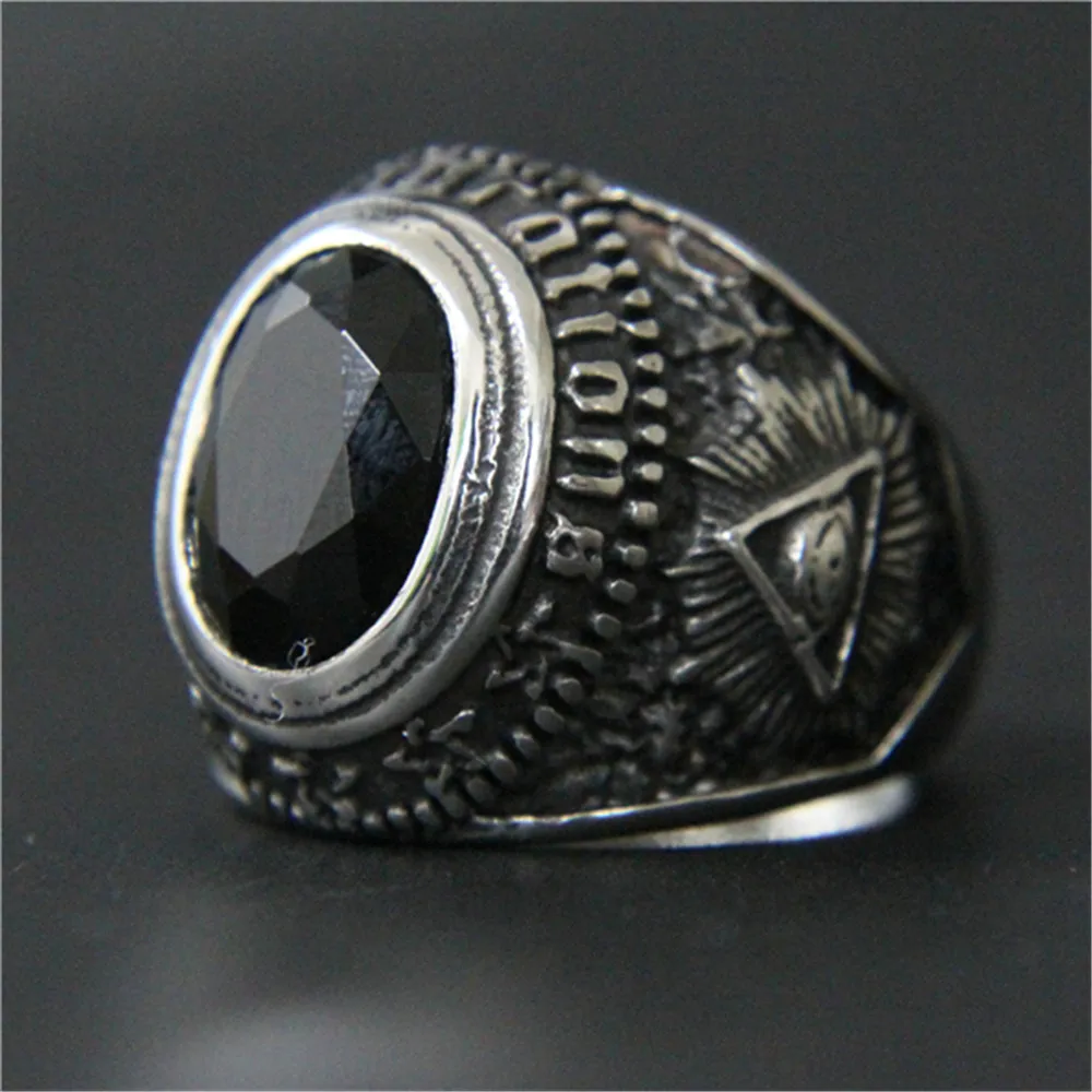 3pcs/lot Fast Shipping Black Stone Eye Ring 316L Stainless Steel Jewelry New Vintage Cool Ring