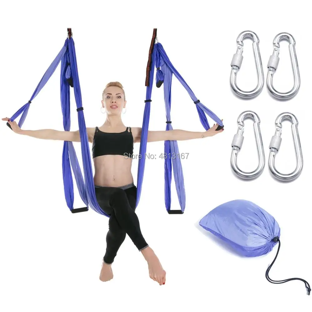 6 Handles Yoga Hammock Anti-gravity Aerial Yoga Swing Set Decompression Fitness Training Inversion Exercises