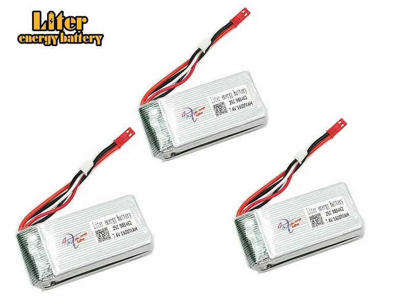 3PCS 7.4V 1600mAh 25c Lipo battery For FT009 RC Boat speedboat 12428 battery Lipo 2S 7.4 V 1600 mah 903462 2S JST SM KET T PLUG