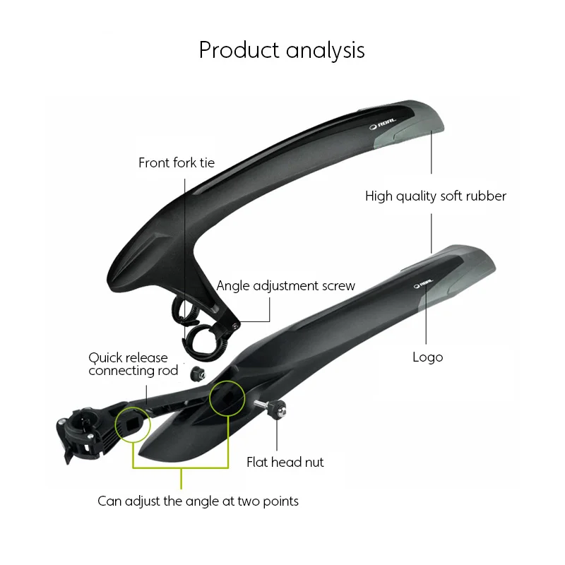 RBRL 24 26 27.5 29inch MTB Mudguard Bicycle Fender Mountain Bike Front Rear Wing Quick Release Cycling Mud Guard VTT Accessories