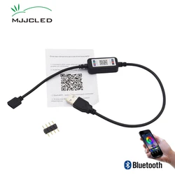 Bluetooth RGB LED Controller USB 5V Mini App Bluetooth Controller IOS Android Phone Wireless Control for RGB LED Strip Smart