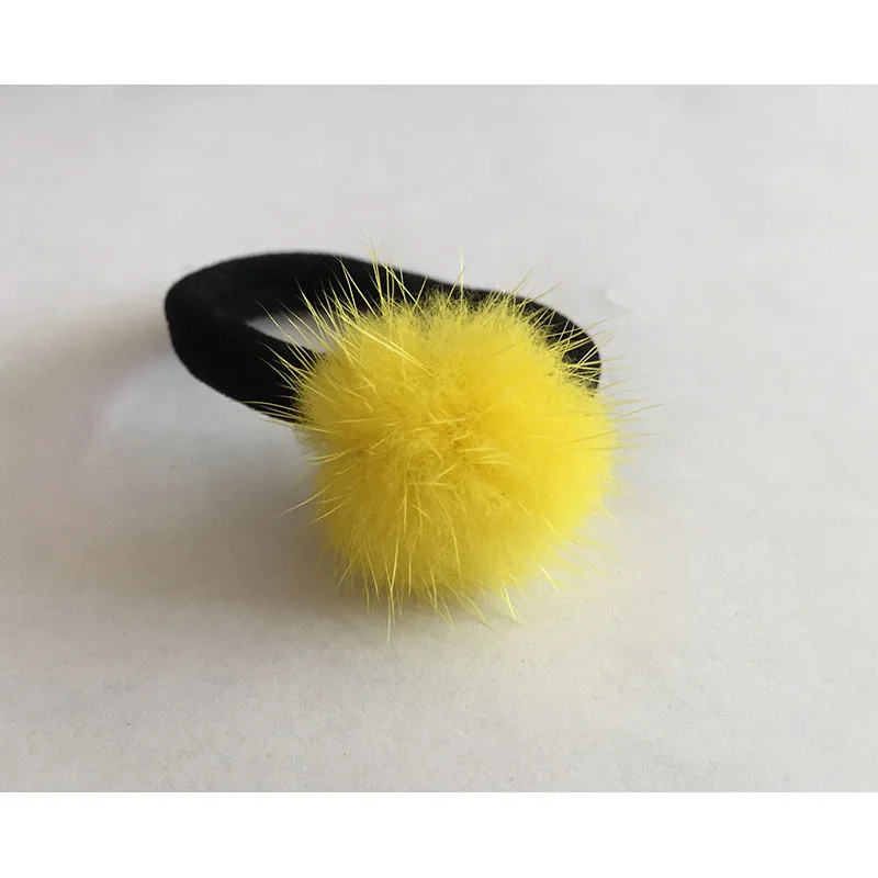 Mini Small Soft Fur Pompom Ball Children Elastic Hair Bands Gripper Pom Hairball Girls Kids Hairband Hair Accessories