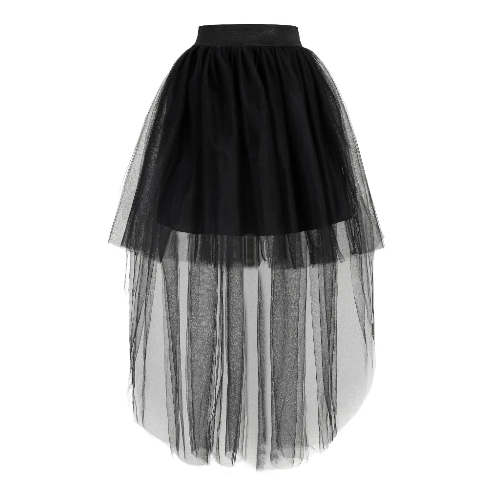 Kurze Vordere Lange Zurück Tüll 4 Farbe Krinoline Frauen Rock Kleid Vintage Tutu rock Party Dance Lolita petticoat