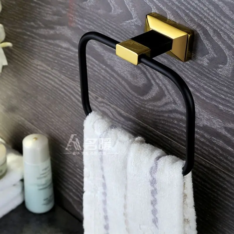 Gold and black Newest solid stainless steel  Bathroom Hardware Accessory bathroom shelf  towel rack