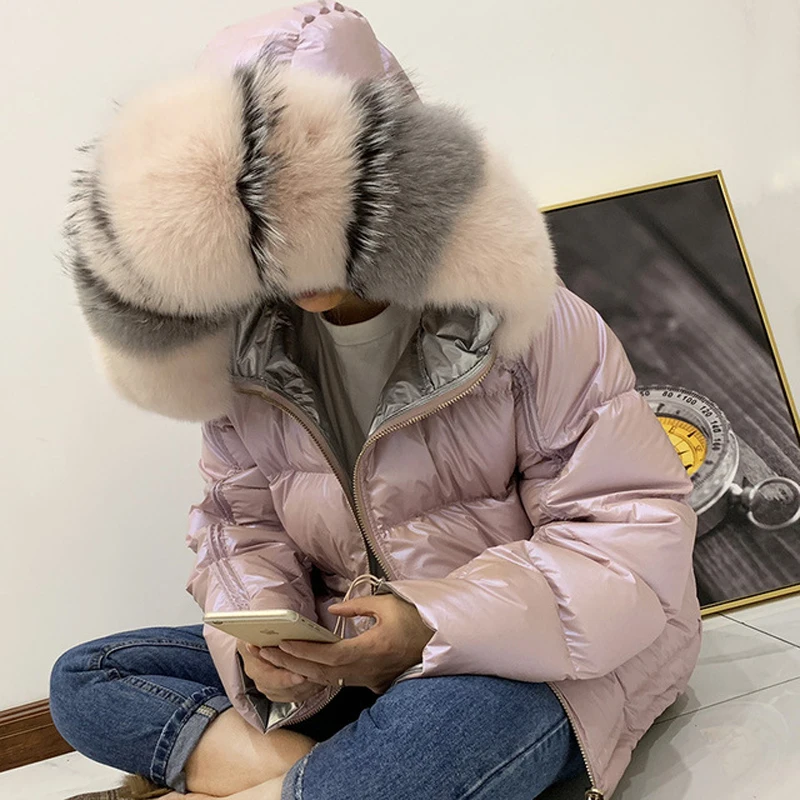 

Winter Jacket Women 2019 Hooded Rabbit Fur Parkas Warm Thick Women Outwear Real Raccoon Fur Collar Women Down Jacket Female Coat