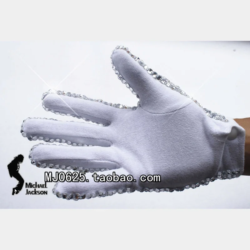 Rare Fashion Handmade Crystal Glove MJ Michael Jackson single side rhinestone collection  Billie Jean Collection