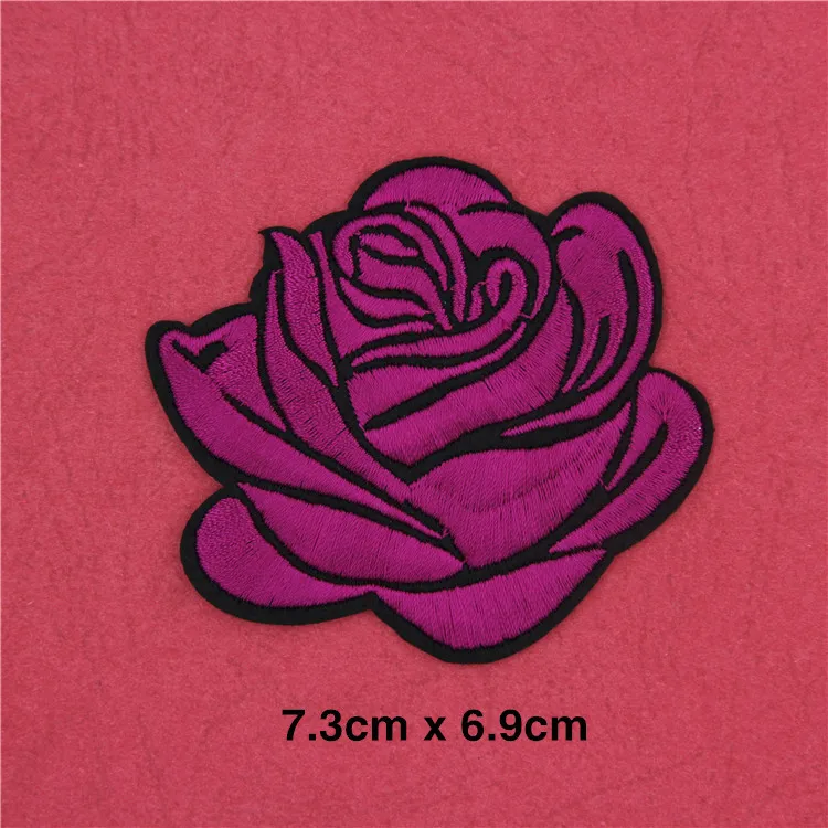 Hole Repair Red Black Rose Flower Embroidery Patches for Clothing Iron on Clothes Peony Appliques Dress Badge Stripe Sticker Diy