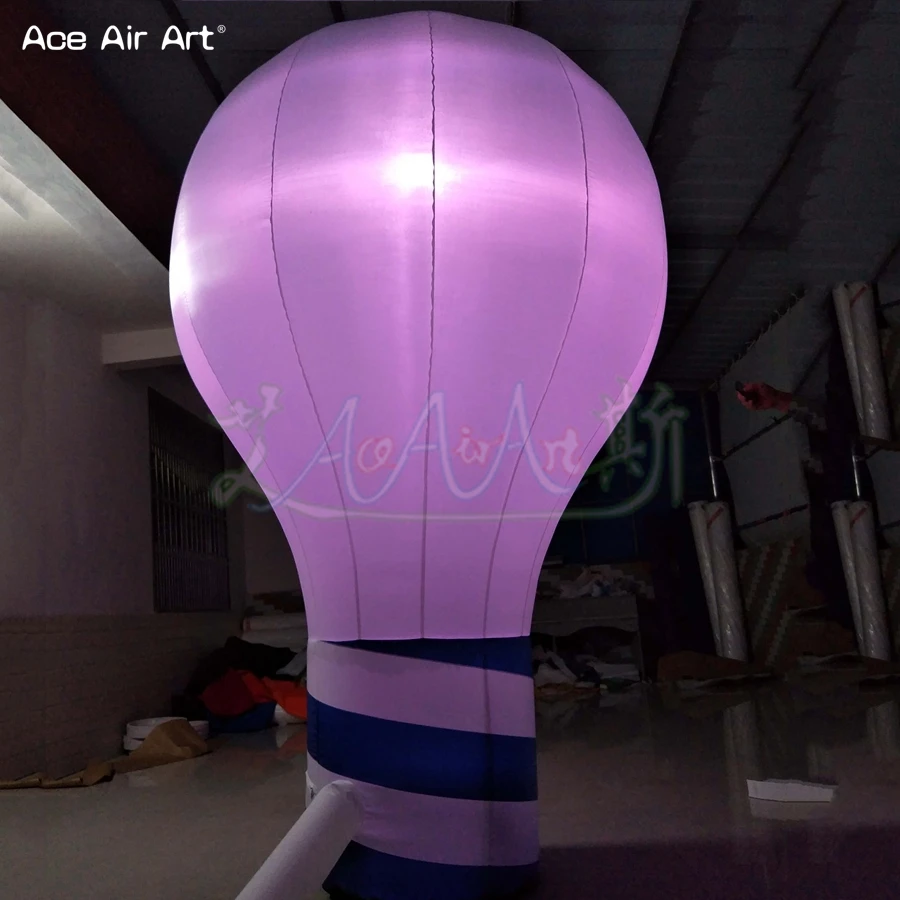 2mH Popular Landing Balloon Decoration Giant Inflatable Bulb with LED for Party Decoration