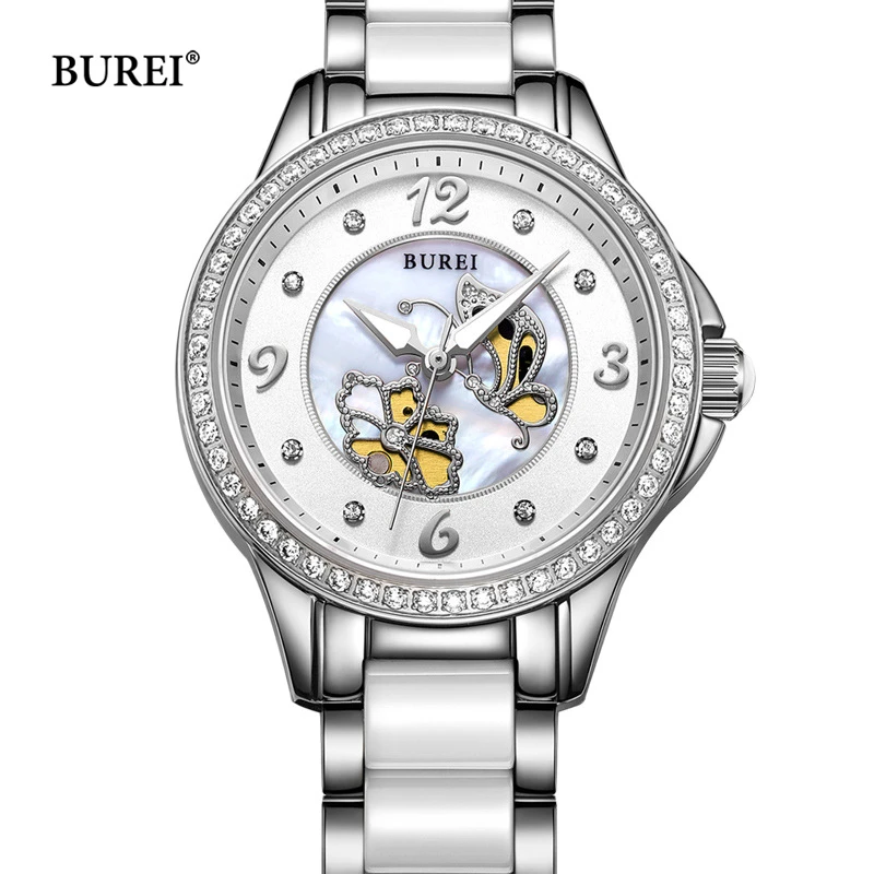 BUREI Brand Ladies Fashion Bracelet Watch Womens Luxury Waterproof Stainless Steel Quartz Wrist Watches for Women Montre Femme