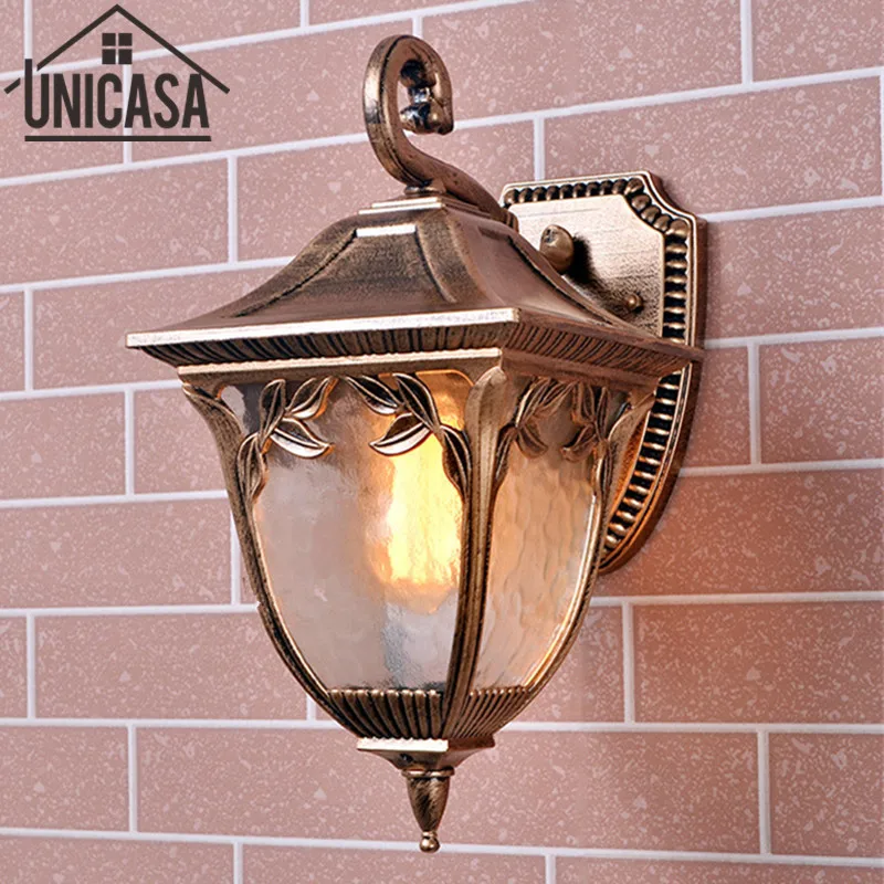 Antique Outdoor Lights Garden Pathway Modern Sconce Aluminum Vintage Country Lighting Glass Led Technology Of Wall Lamp