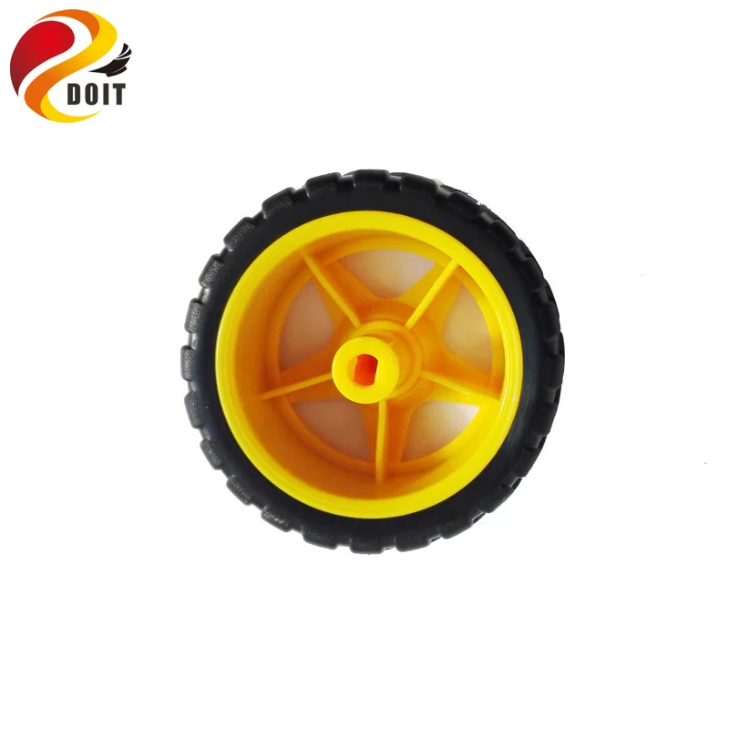 Original DOIT 65mm TT Motor Wheel for 2wd/4wd Car Chassis Tire RC Toy Smart Car Tyre for TT Motor Remote Control Robot Model Toy