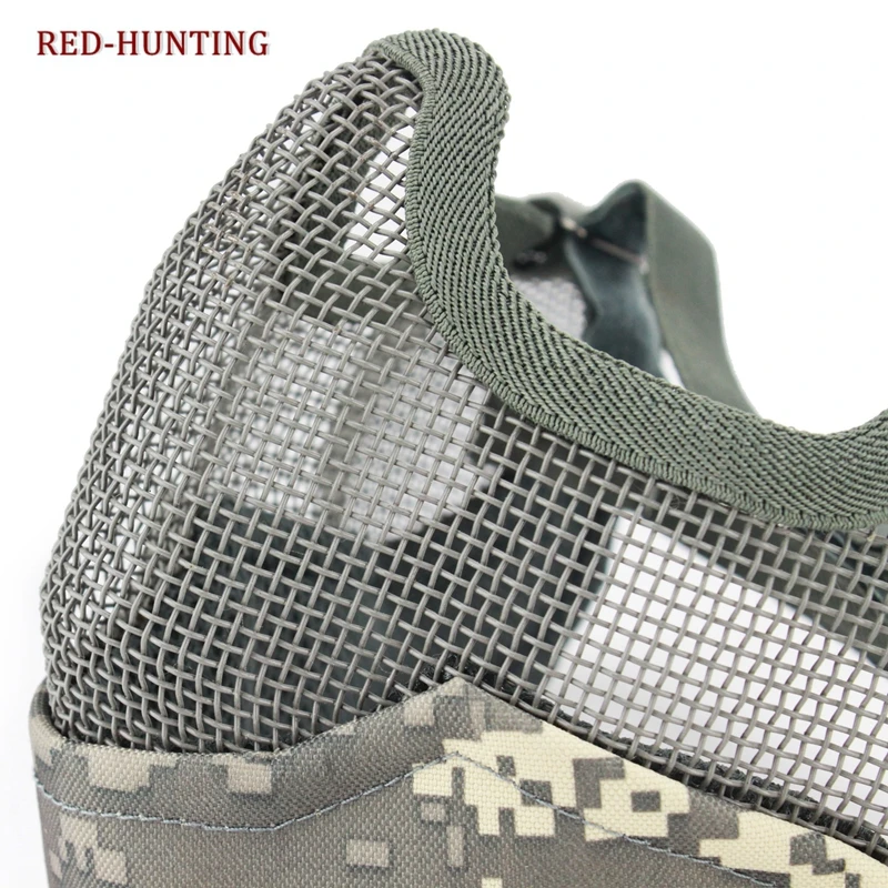 US Army ACU Multicam Tactics Half face metal net mesh protect mask airsoft hunting Military
