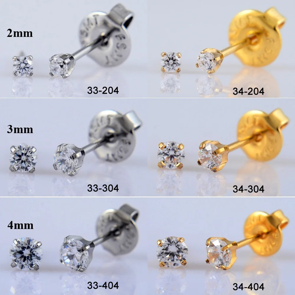 1PC Disposable Ear Piercing Gun Units Square Cubic Zircon Crystal Earring Stud For Babies Gifts  No Cross-Infection Body Jewelry