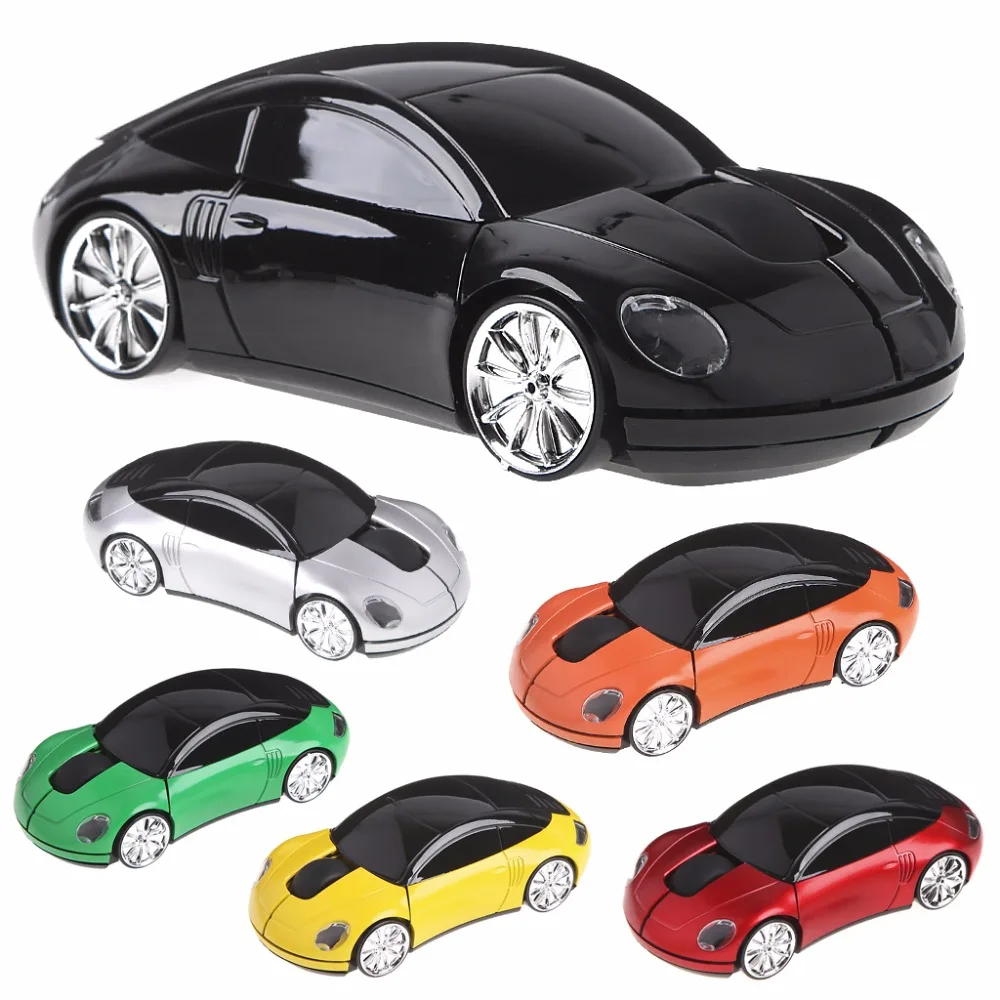 P 2.4GHZ 1600DPI Wireless Mouse USB Receiver Light LED Super Car Shape Optical Mice Battery Powered(not included)