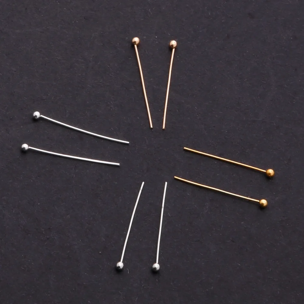 50-100pcs Rhodium/Gold Copper Ball Heads Pins Needles for Jewelry Making Findings DIY Earrings Necklace Accessories Supplies