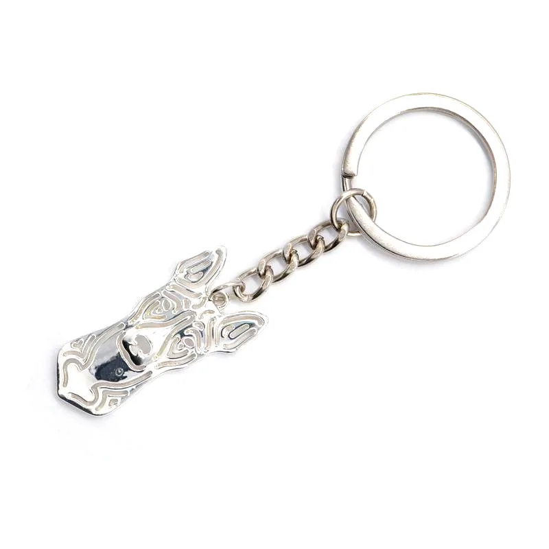 Jewelry Alloy Pet Dog Shaped Key Chains Unisex Metal Basenji Pendant Key Chains