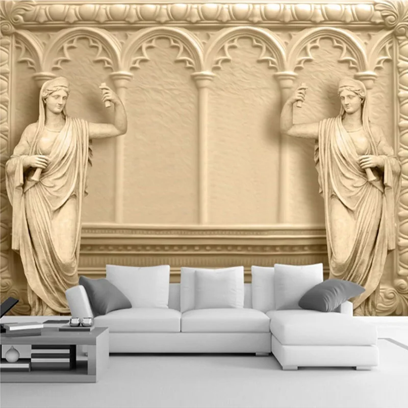 Modern Home Decor Custom 3D Mural Wallpaper Backdrop European Sculpture Murals Living Room Background High Quality Wall Papers