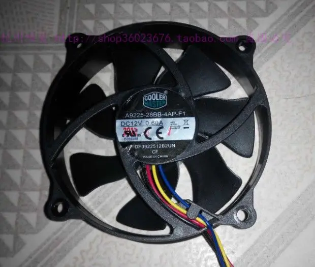 

NEW cooler master A9225-28BB-4AP-F1 9025 9225 9cm double ball bearing 4lines control speed high air2V 0.60A Round cooling fan