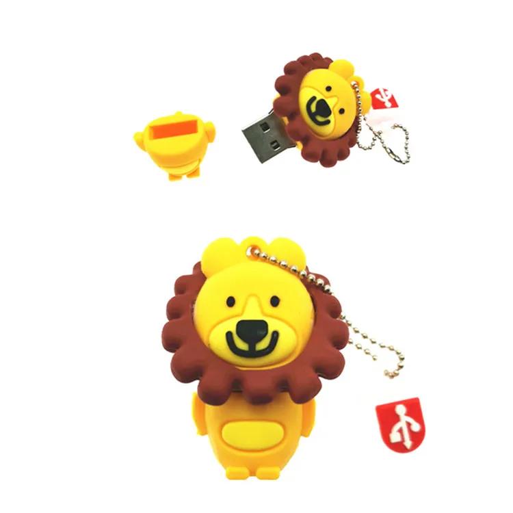 

Hot Sale Cartoon Lion USB Flash Drive 4GB 8GB 16GB 32GB 64GB Mini Cute Memory Stick Pendrive Creative Animal U Disk