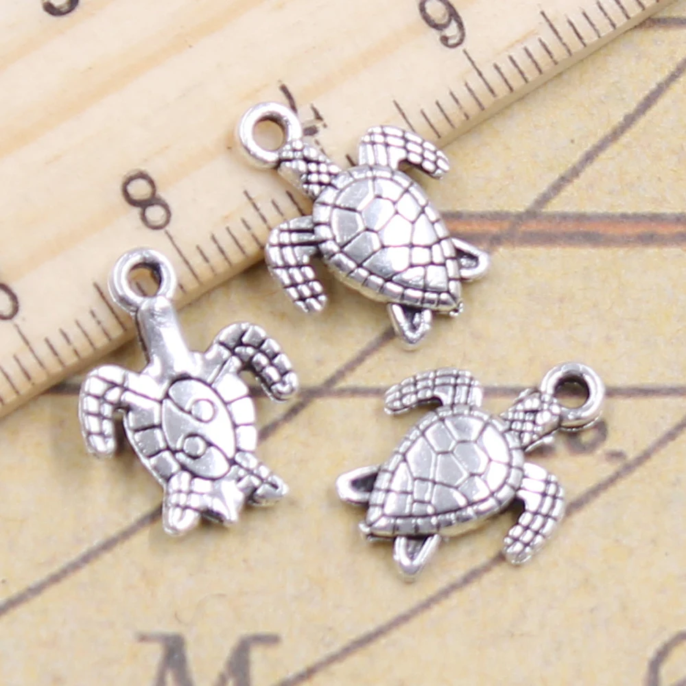 

20pcs Charms Turtle Tortoise Sea 16x12mm Tibetan Silver Color Pendants Antique Jewelry Making DIY Handmade Craft Pendant