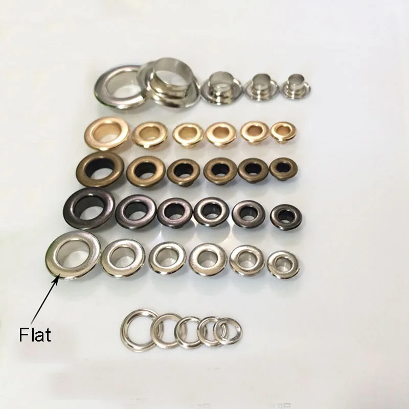 DIY flat eyelet Grommet buckle copper flat steam eye vents clothing decorative ring corn rivet with gasket