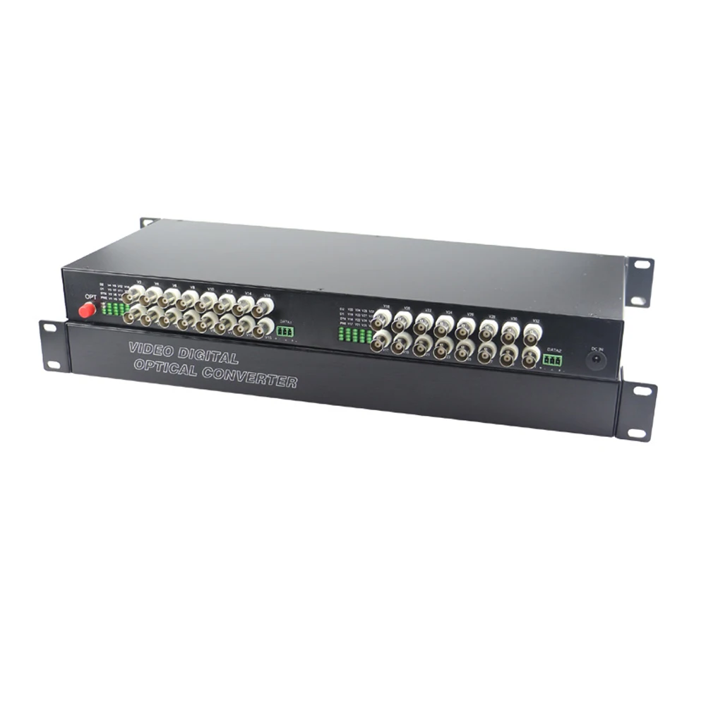 32 CH Video Fiber Optical Media Converters -32 BNC Transmitter Receiver Single mode 20Km For CCTV Surveillance system