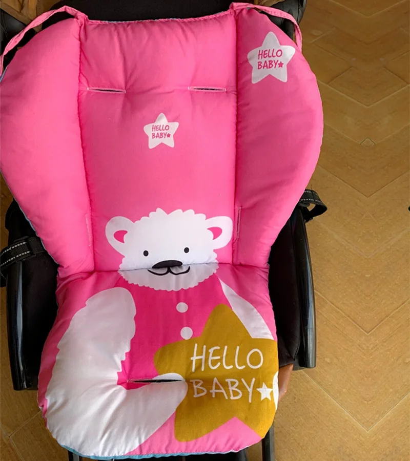 Mignon ours polaire bébé poussette siège coussin poussette landau coton matelas bébé chariot siège rembourrage doublure poussette accessoire