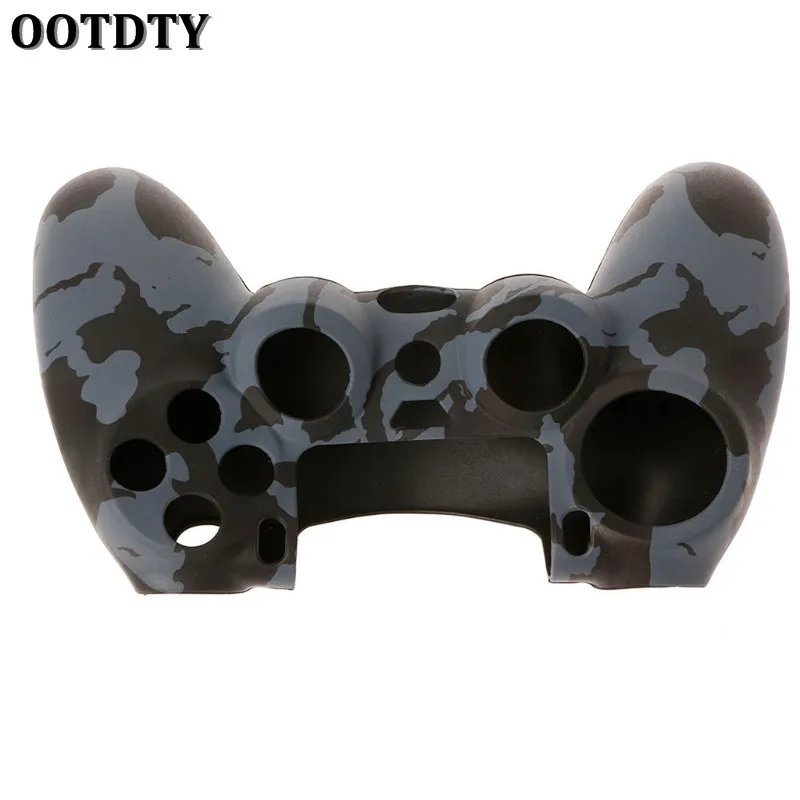 3-In-1 Anti-Slip Soft Camouflage Silicone Cover Skin Case + 2 Thumbsticks Caps For Sony PS4 Pro Slim Controller