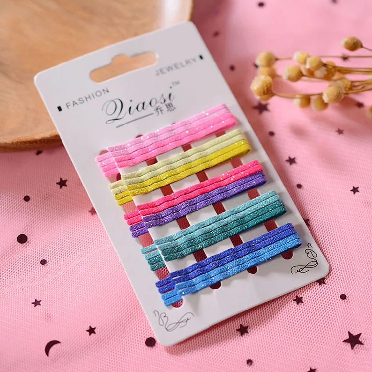 20Pcs/Card Hair Clip Kids Glitter Metal Hairpins Bobby Pins Styling Hairpin Candy Color Barrettes Girls Styling Hair Accessories