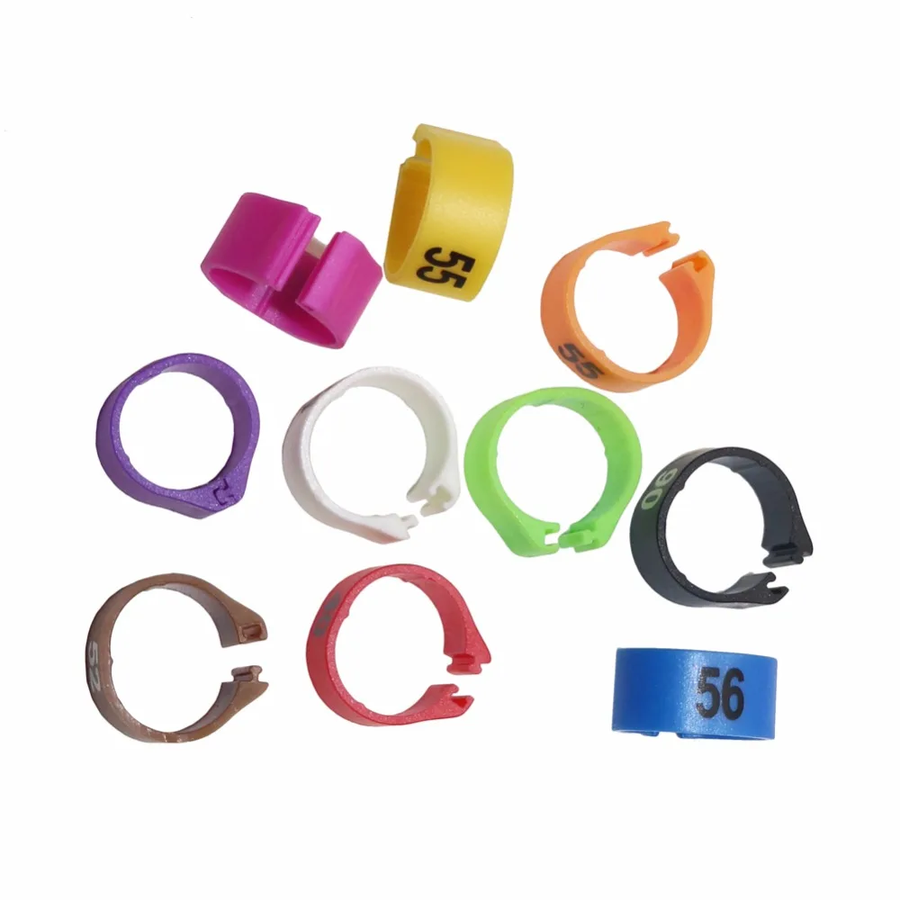 10 colors x 100 pcs Birds Plastic foot Rings 12MM 14MM 10 colors Suitable for a variety of birds Bird training supplies NO.1-100