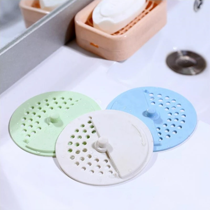 10 Pcs Baru Kreatif Silikon Dapur Wastafel Saringan Filter Bentuk Bulat Rotasi Desain Sewer Drain Cover Stopper