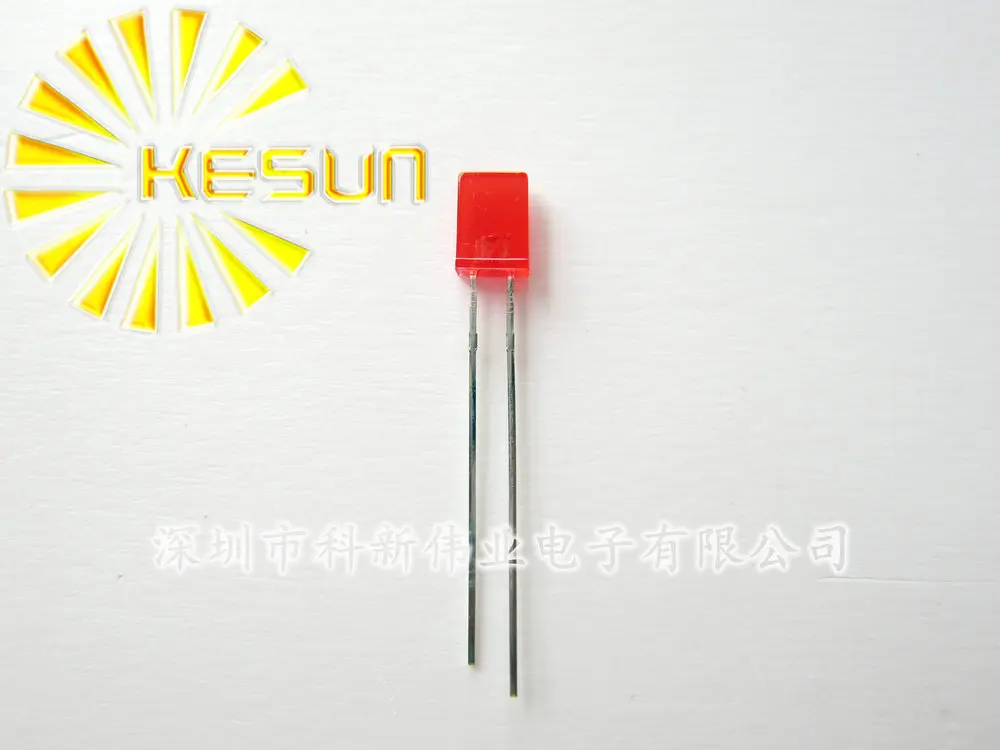 1000PCS x 2*5*7 Red Blue Jade Green Yellow White Diffused Rectangle Diode 257 Square Light Emitting Diode LED Long Leg