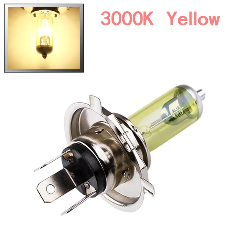 2pcs H4 Super Bright White Fog Halogen Bulb 55W Car Head Lamp Light car styling car light source parking Yellow Amber DRL