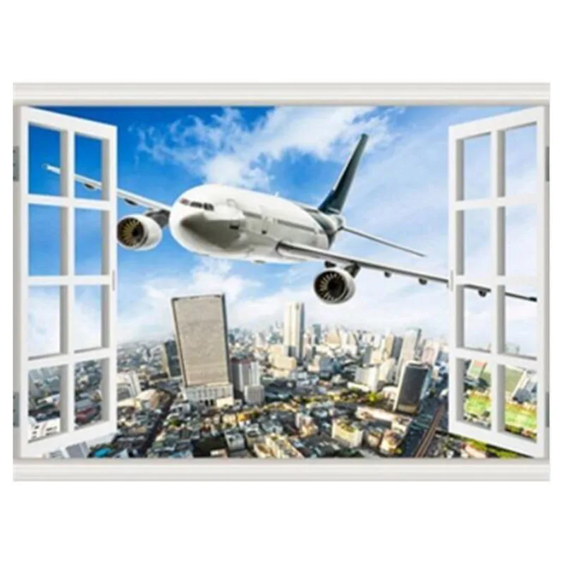 kexinzu Diamond Embroidery Cross Stitch Window Scenery Plane 5D DIY Full Square Diamond Painting Mosaic Resin Home Decor Gift