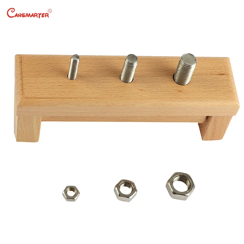 Wooden Montessori Toys Beech Wood Base Nut Screw Exercises Baby Sensorial Game Educational Toy Boy Girl Toddler Toy for Children