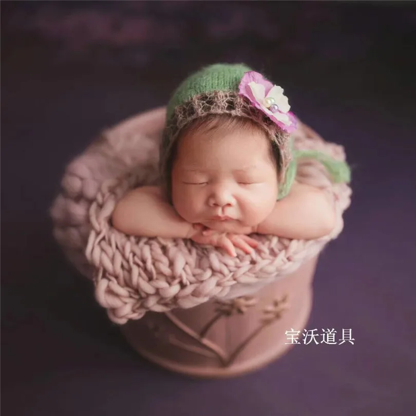 Newborn Bucket props Iron Baby basket photography prop Vintage baby bucket basket