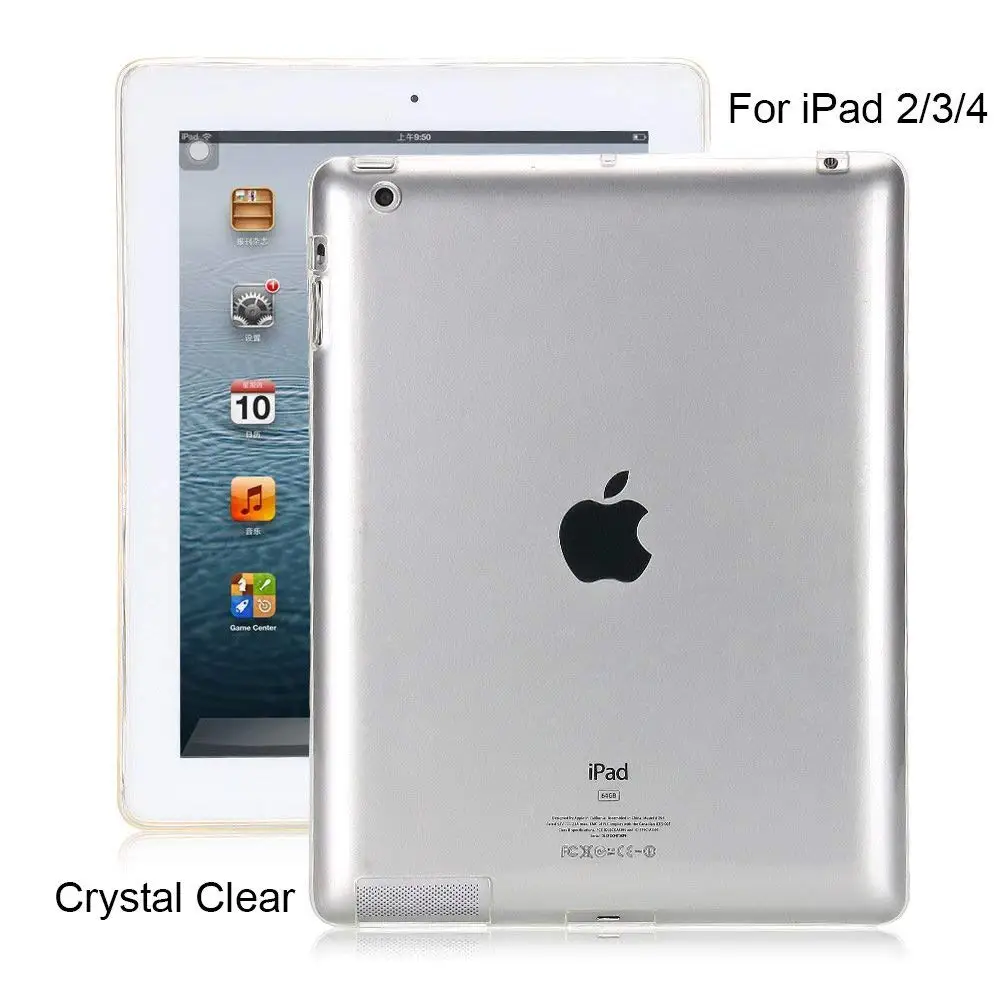 For iPad 2 3 4 Case 360 Full Protective Soft TPU Cover For iPad 2 9.7\