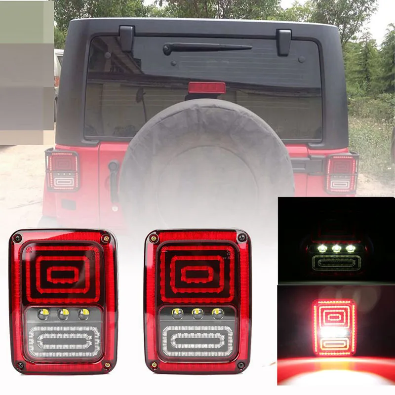 

1 Pair LED Tail Light US/EURO Version Rear Back Up Turn Singal Lamp Daytime Running Lights DRL for 2007-2017 Wrangler JK