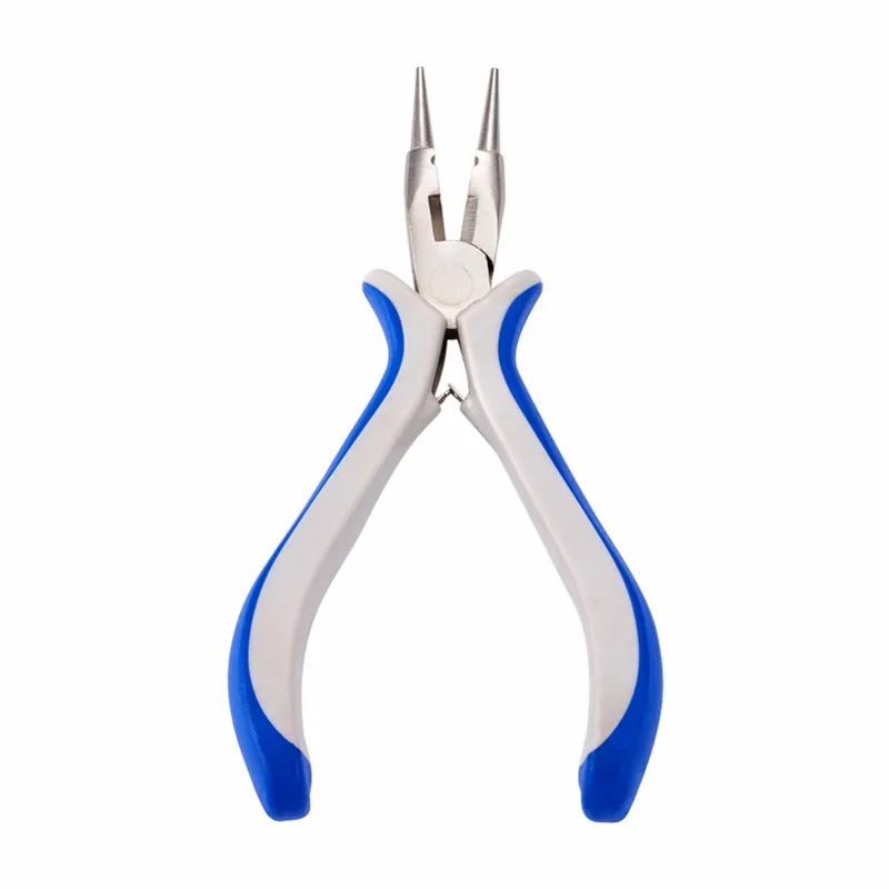 Jewelry Pliers Polishing Round Nose Pliers Jewelry Making Tools , Platinum Color 130x70x18mm F60