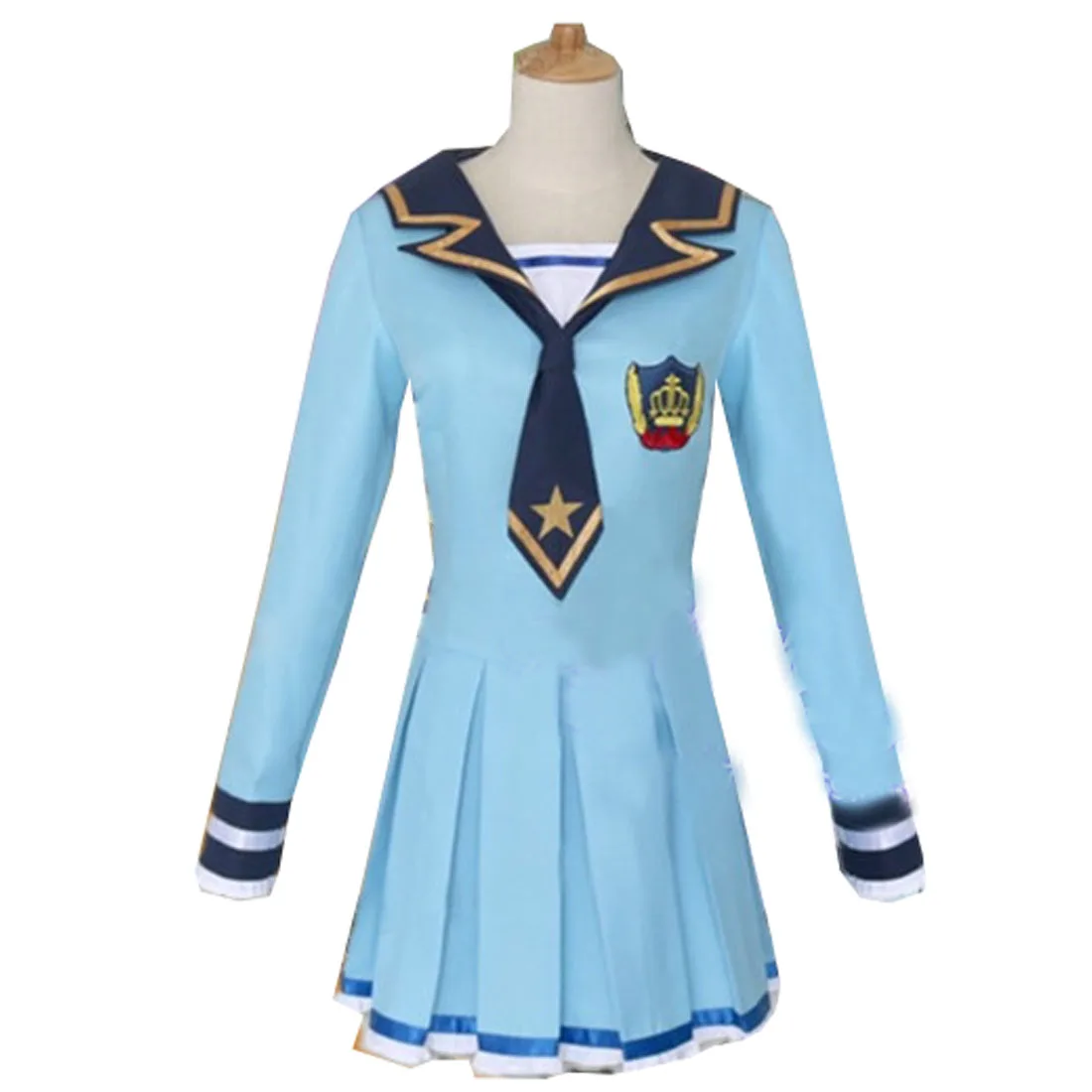 2019 Anime Aikatsu! Nijino Yume Navy Uniform Dress Cosplay Costume Party Dress