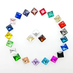 Colorful glass Crystal strass nice colors 8mm 10mm Square shape glue on rhinestones beads phone cover handicraft accessories diy