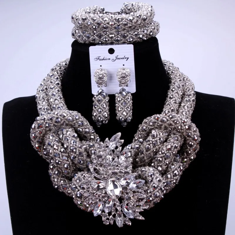 Luxury Costume African Jewelry Sets Gold Color Nigerian Wedding Beads For Bride Women 2018 Bridal Jewellery Necklace