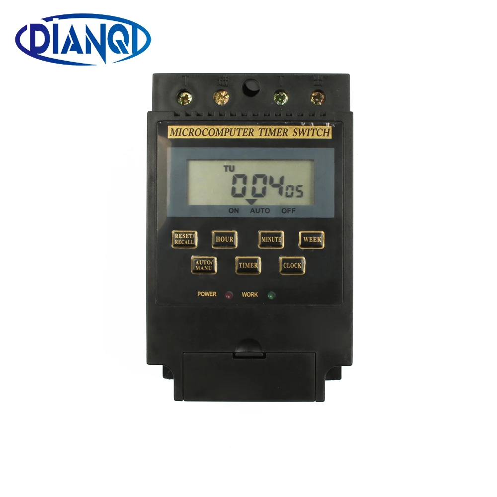 220V LCD Digital Weekly Programmable Control Power Timer Switch Time Relay Microcomputer Time Switch Din rail battery 25A