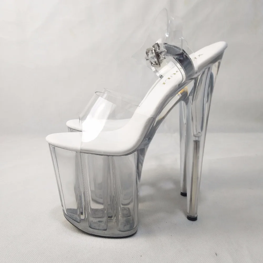 8 inch, full transparent crystal 20 cm high heel pole dancing shoes/show/star/model wedding shoes, stage sandals